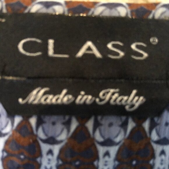 CLASS Boho inspired Peasant Top Brown/Blue Sz M - Picture 4 of 6